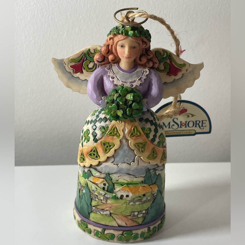Jim Shore 2009 Irish Blessing Angel Christmas Ornament Heartwood Creek Shamrocks